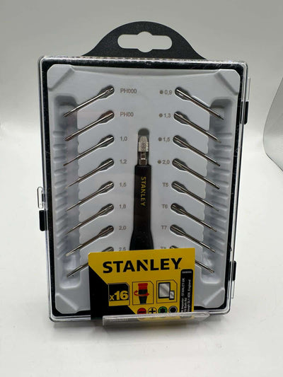 JUEGO DESTORNILLADOR DE PRECISION 16 PUNTAS INTERCAMBIABLES STANLEY STHT0-62633 A ESTRENAR de segunda mano — Como nuevo