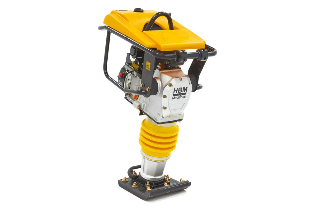 HBM Profesional 6.5 Pk Placa Vibratoria, Pisón de Vibración incluyendo juego de ruedas y tapa de motor nuevo — Nuevo