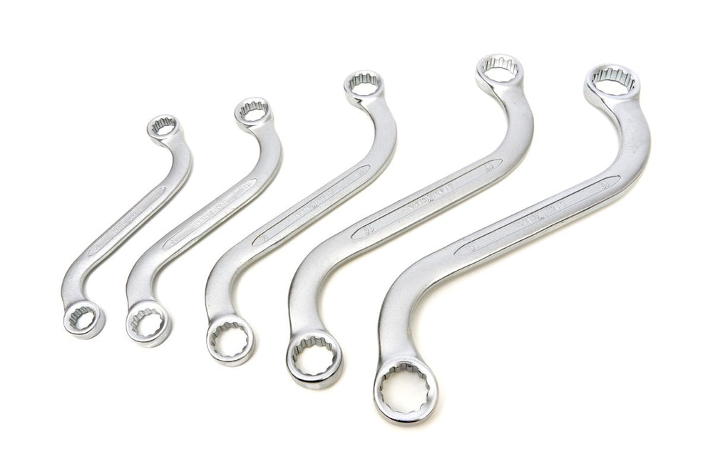 Juego de llaves de anillo doble S de 5 piezas de Stahlkaiser 10 – 19 mm. nuevo — Nuevo