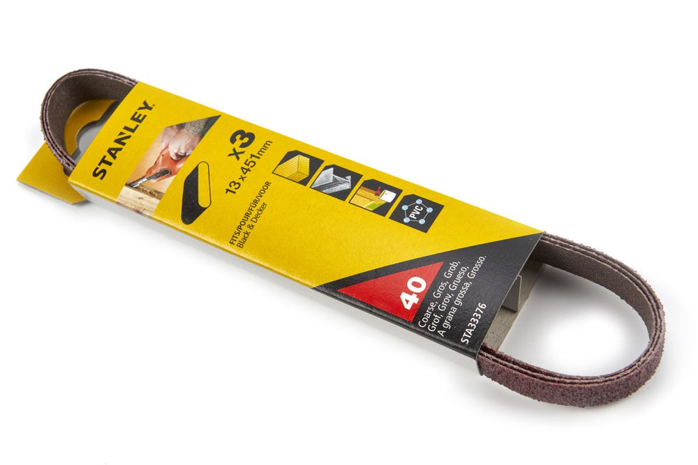 Stanley 3 Juegos de Bandas de Lijado para el Black & Decker KA900E Powerfile nuevo — Nuevo