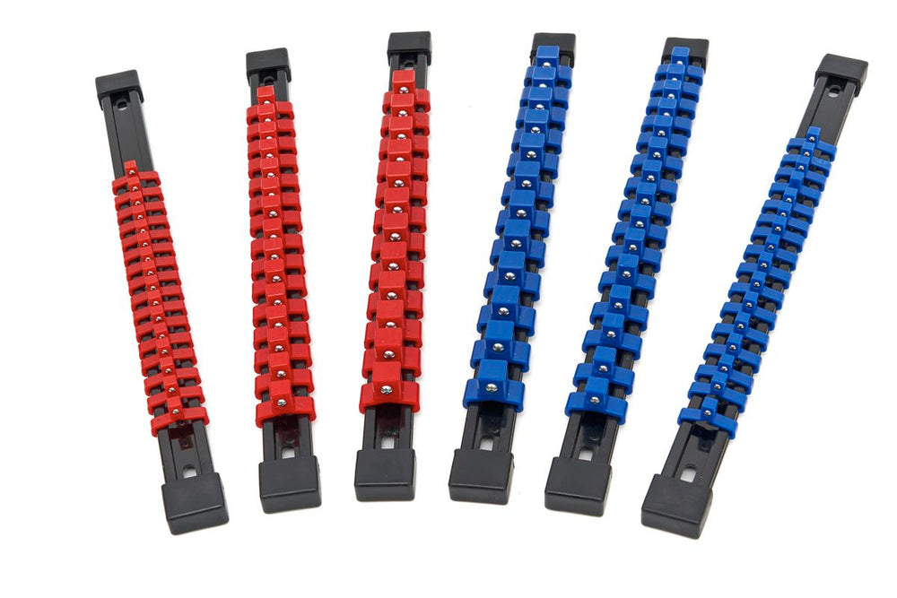 Conjunto de rieles de llaves de 6 piezas HBM para 86 piezas de llaves de 1/4, 3/8 y 1/2 pulgadas nuevo — Nuevo