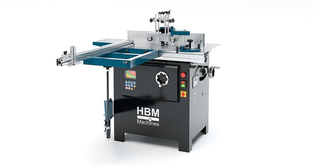 Máquina fresadora de madera HBM con mesa deslizante de 2800 vatios y 400 voltios nuevo — Nuevo