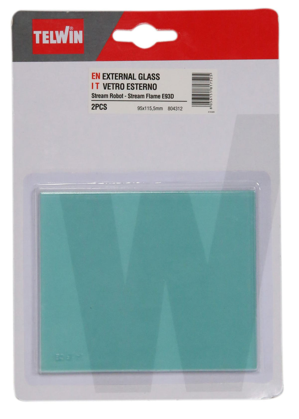 Telwin cristal protector exterior 95x115,5 mm, 2 unidades nuevo — Nuevo
