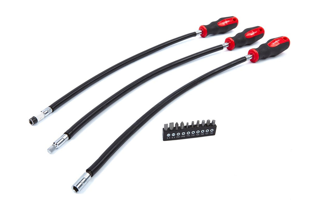 Juego de destornilladores flexibles largos de 3 piezas HBM nuevo — Nuevo