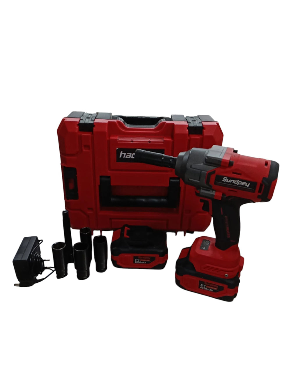 LLAVE DE IMPACTO SUNDPEY 1400NM CON 2 BATERIAS + CARGADOR CON MALETIN de segunda mano · Atornilladores — Bueno