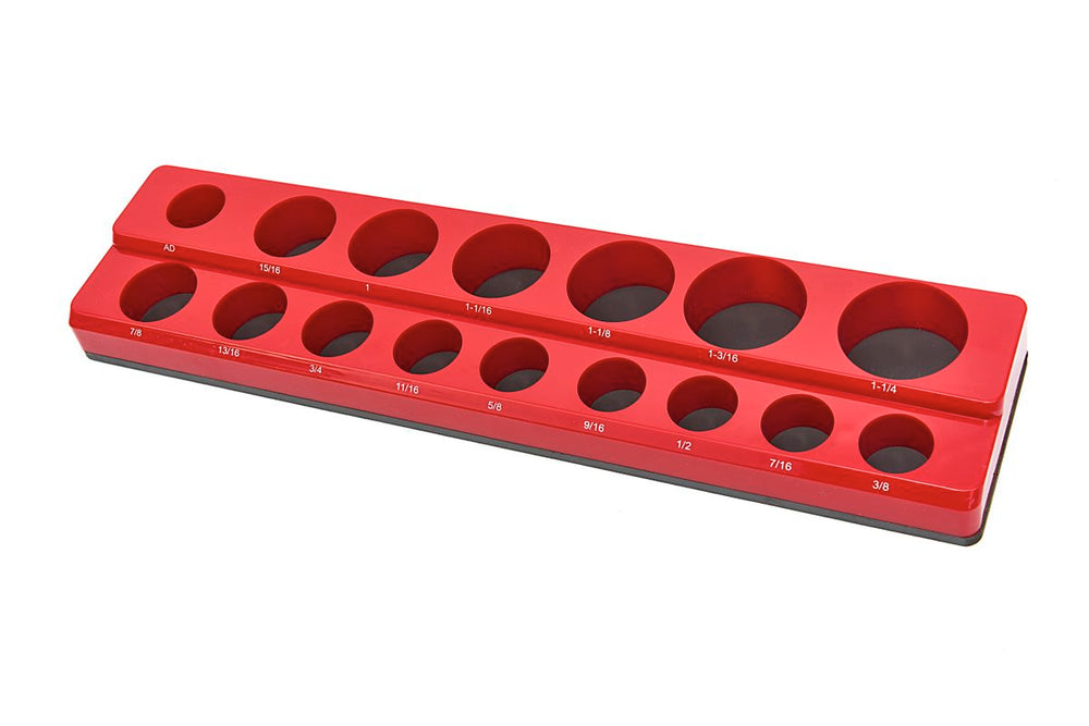 Soporte magnético HBM para 16 piezas de tamaño inglés de 3/8 pulgadas, rojo nuevo — Nuevo