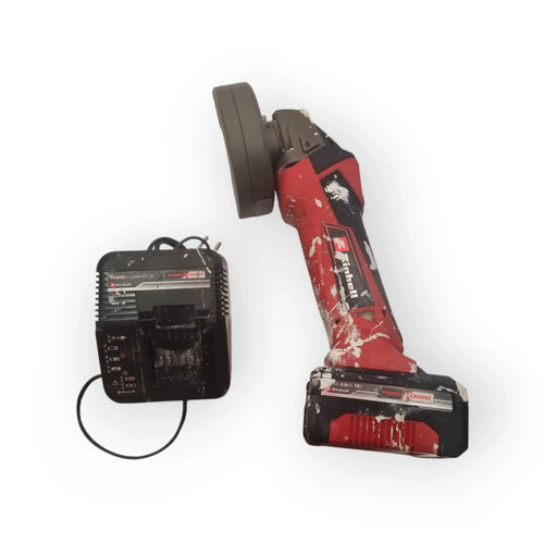 AMOLADORA A BATERIA EINHELL AG 18/115 LI + CARGADOR de segunda mano · Amoladoras — Como nuevo