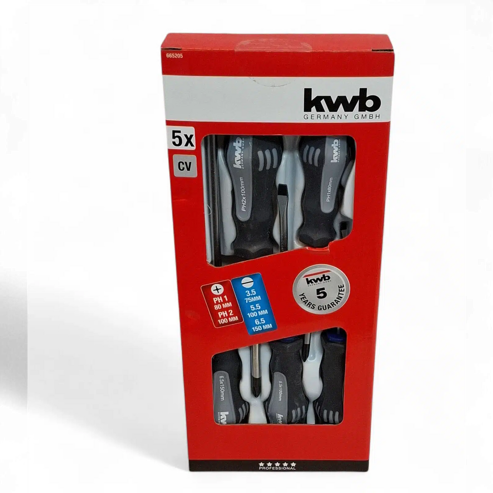 JUEGO DE DESTORNILLADORES 5 PIEZAS KWB A ESTRENAR de segunda mano — Como nuevo