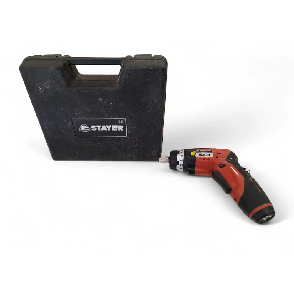 ATORNILLADOR STAYER BL50B + ESTUCHE + ACCESORIOS + CARGADOR de segunda mano · Atornilladores — Como nuevo