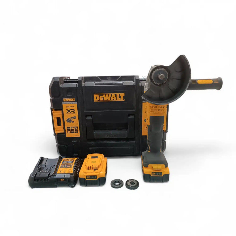 AMOLADORA DEWALT 18V XR DCG405 TYPE 3 + 2 BATERIAS + CARGADOR + MALETIN de segunda mano · Amoladoras — Como nuevo