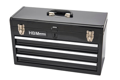 Caja de herramientas HBM con 3 cajones, negro nuevo — Nuevo
