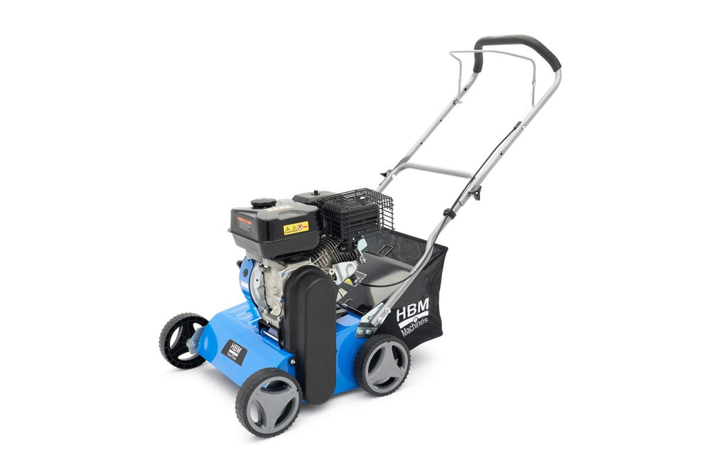 HBM Profi Gasolina 208 cc / 4 Hp Máquina de scarificación 400 mm con 18 cuchillas nuevo — Nuevo