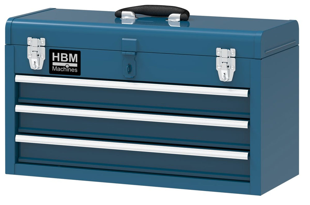 Caja de herramientas HBM con 3 cajones, azul nuevo — Nuevo
