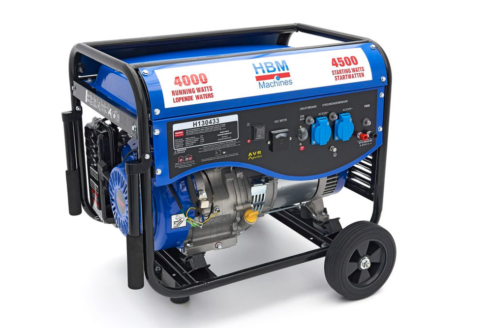 HBM generador con motor de gasolina de 389 cm³, 2×230V/12V 4300W nuevo — Nuevo