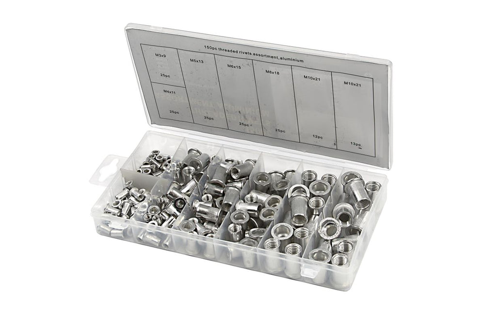 Conjunto de tuercas remachadas de aluminio HBM de 150 piezas nuevo — Nuevo