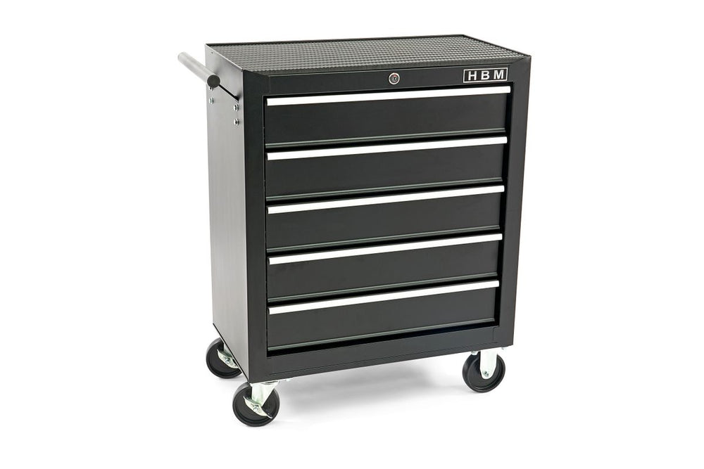 Carro de herramientas HBM 5 cajones, pequeño, negro - modelo 2 nuevo — Nuevo