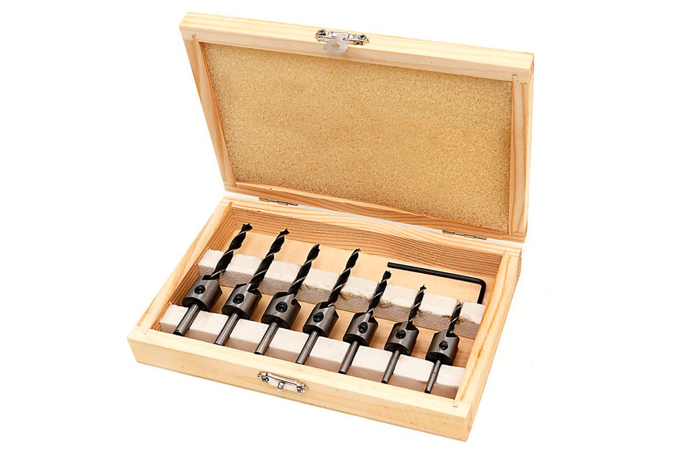 Set de brocas de madera HBM de 8 piezas, Set de brocas avellanadoras Modelo 1 nuevo — Nuevo
