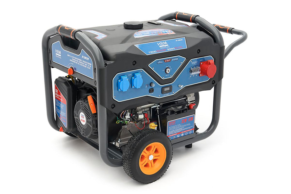 HBM generador de 3800 vatios con motor de gasolina de 389 cm³, 400V/230V/2×12V nuevo — Nuevo