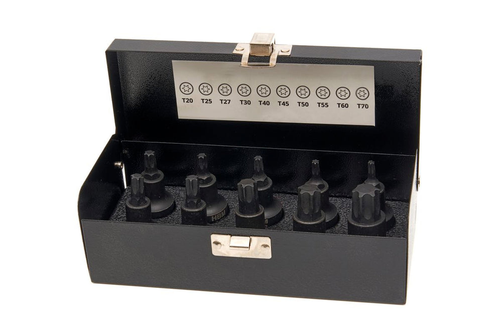 Conjunto de 10 cremalleras profesionales de 1/2 pulgada Torx T20-T70 HBM nuevo — Nuevo