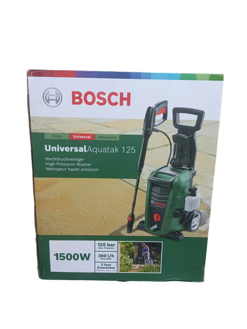 Bosch Universal Aquatak 125 + Extensión de Manguera 6m + 1 Kit Casa y Coche Verde de segunda mano