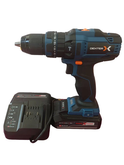 Dexter DT-CD 18v 2.5Ah Taladro Percutor Atornillador Azul/Negro —Verificado de segunda mano · Taladros — Bueno