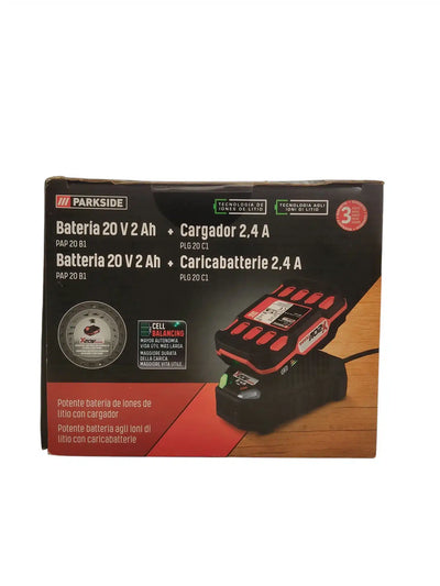 Parkside PAP 20 B1 20V 2Ah Batería + PLG 20 C1 2,4 A Cargador de segunda mano · Herramienta especializada — Bueno