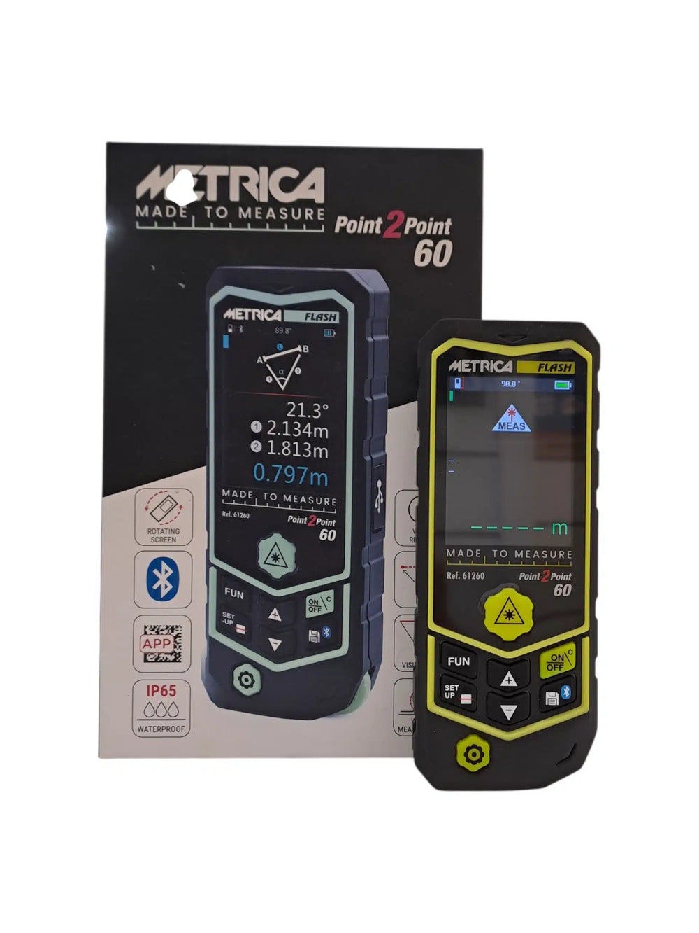 Metrica Made To Measure Point 2 Point 60 Medidor Láser 60M de segunda mano · Medición