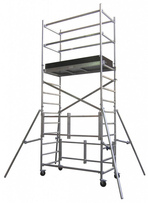 Alquiler de andamio tipo torre de aluminio móvil 2,50×0,75m, altura 8,20m de segunda mano en Herramientas Usadas