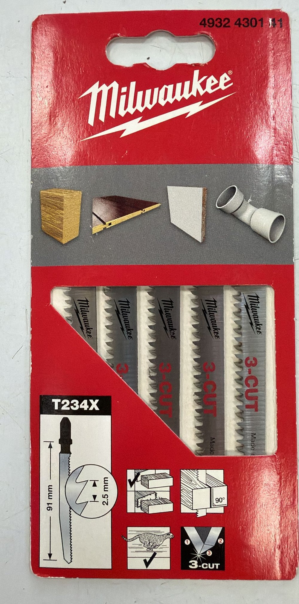 CUCHILLAS MILWAUKEE MADERA 3 CUT 4932 4301 41 de segunda mano — Bueno