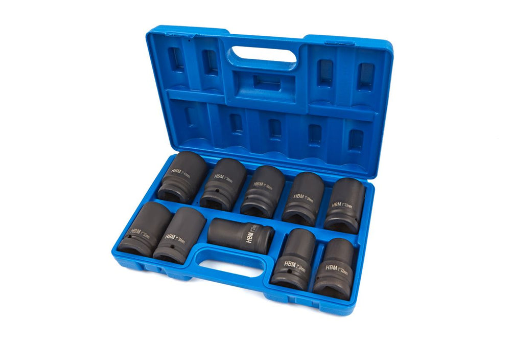 Conjunto de 10 llaves de golpe de 1 pulgada HBM nuevo — Nuevo
