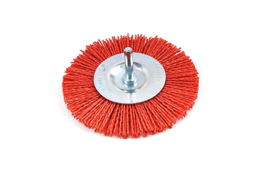 Cepillo de nylon HBM de 100 mm, cepillo abrasivo con anclaje de 6 mm nuevo — Nuevo