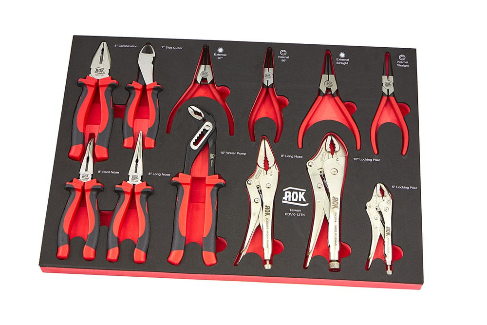 Aok Conjunto de Alicates Profesional de 12 Piezas Foam Inlay nuevo — Nuevo