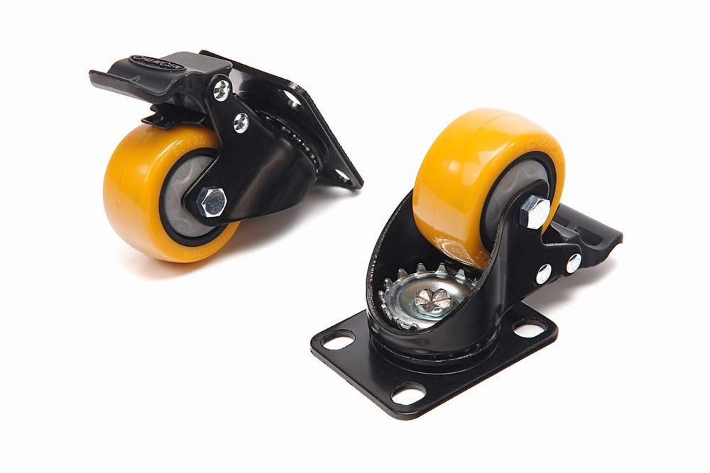 HBM Profesional Rueda Giratoria de 50 mm con Placa de Soporte y Freno - 50 Kg 4 unidades nuevo — Nuevo