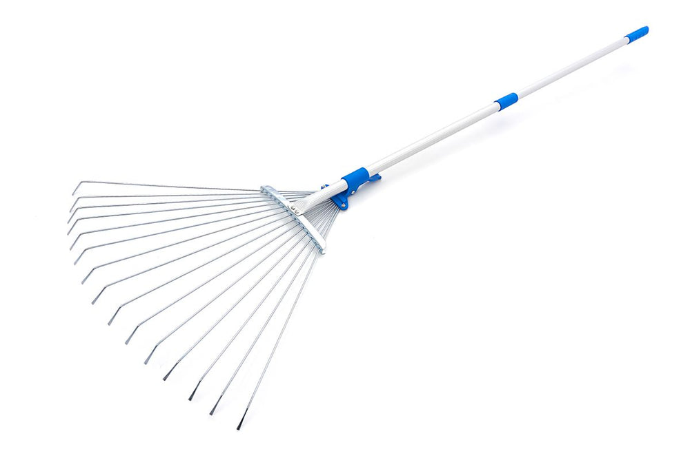 HBM 74-155 cm Rastrillo Telescópico para Hojas / Rastrillo de Césped con 15 Dientes nuevo — Nuevo