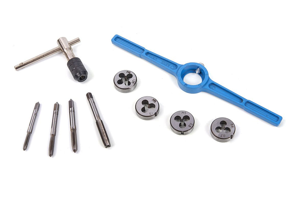 Conjunto de brocas HBM con placas de corte, llave de apriete y manivela de grifo de 10 piezas nuevo — Nuevo