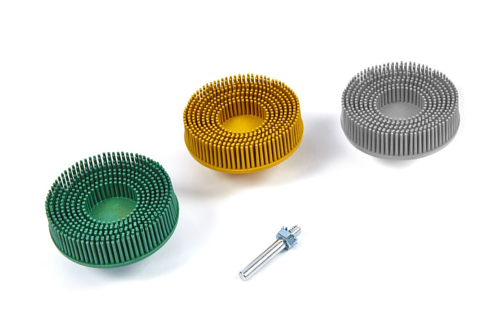 Juego de discos de cerdas HBM de 50 mm en 3 piezas con conexión de vástago de 6.3 mm nuevo — Nuevo