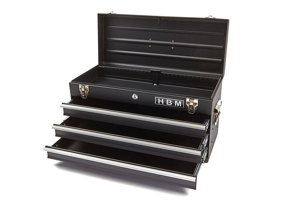 Caja de herramientas HBM Profi con 3 cajones - Negro nuevo — Nuevo