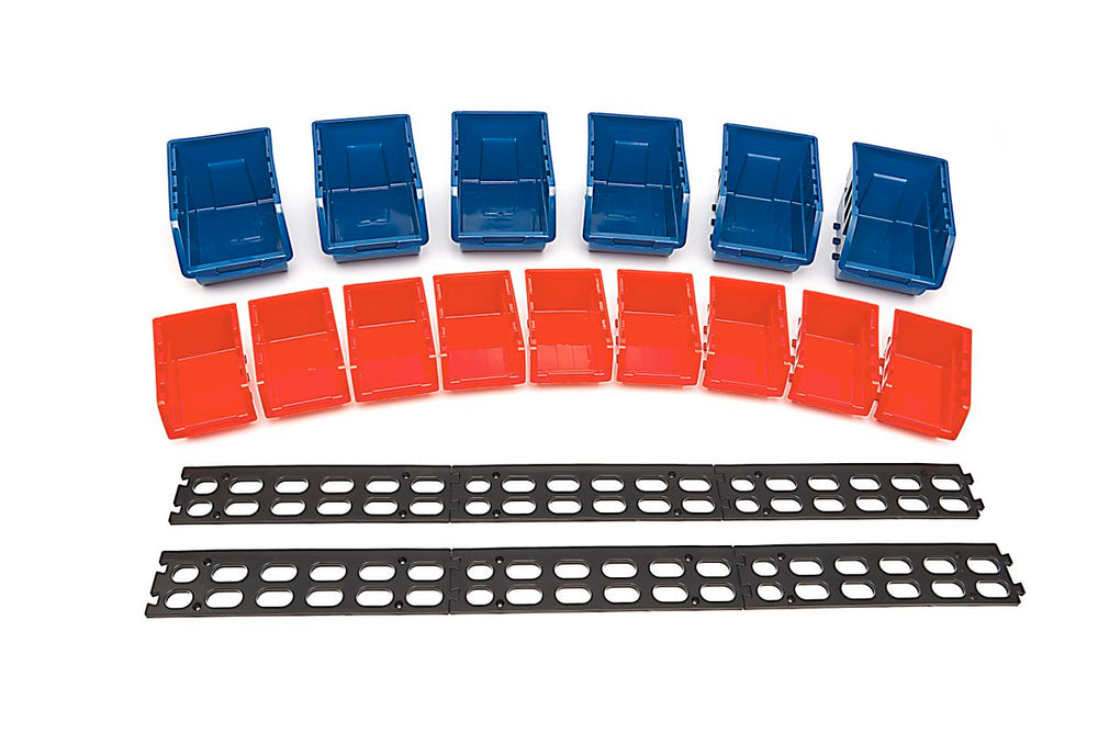 Juego HBM de 15 cajas apilables con rieles de montaje nuevo — Nuevo