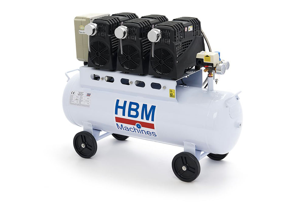 Compresor de bajo ruido profesional HBM 70 litros - Modelo 2 nuevo — Nuevo