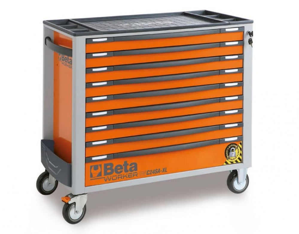 Carro de herramientas Beta 9 cajones, 716 piezas, 2400S XLO9/E-Xxl, naranja nuevo — Nuevo