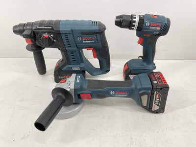 Radial Bosch gbh18v-21+gws 18v-7+gsb 18v-45 de segunda mano · Amoladoras — Revisado