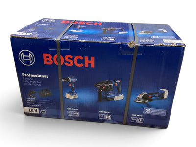 Kit Herramientas Variadas Bosch 3 Tool Professional Kit Martillo, Radial y Taladro a Bateria de segunda mano · Kits de herramientas — Revisado