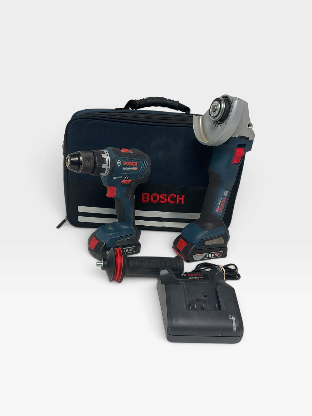 Kit Herramientas Variadas Bosch Gws 18v-11 + Gsr 18v.55 de segunda mano · Kits de herramientas — Con uso