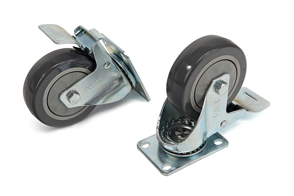 Rueda giratoria HBM Profi 100 mm con placa base y freno 4 piezas nuevo — Nuevo