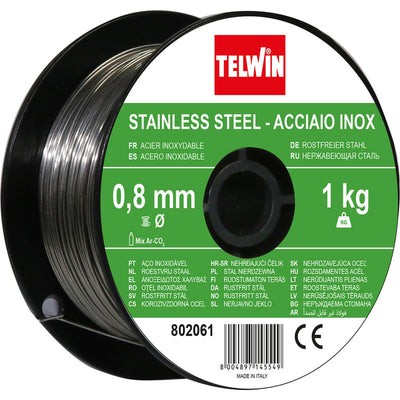 Alambre de soldadura de acero inoxidable Telwin 0.8 mm 1 kg nuevo — Nuevo