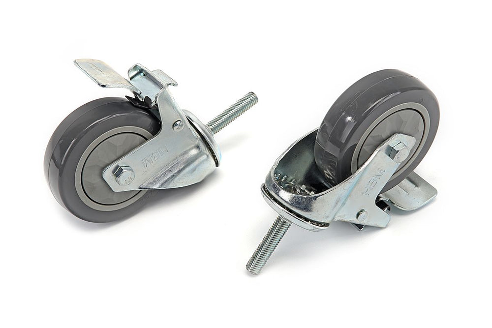Rueda Giratoria HBM Profi de 100 mm con Rosca y Freno 4 piezas nuevo — Nuevo
