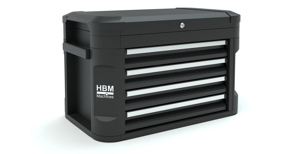 Armario HBM con 4 cajones, negro nuevo — Nuevo