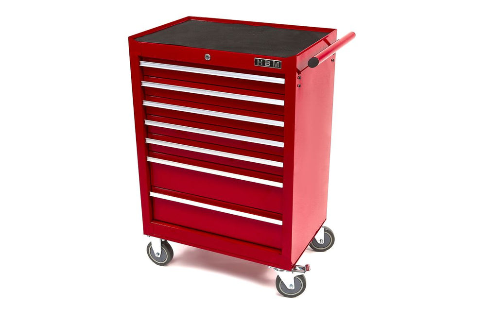 Carro de herramientas HBM 7 Cajones Alto – Rojo nuevo — Nuevo