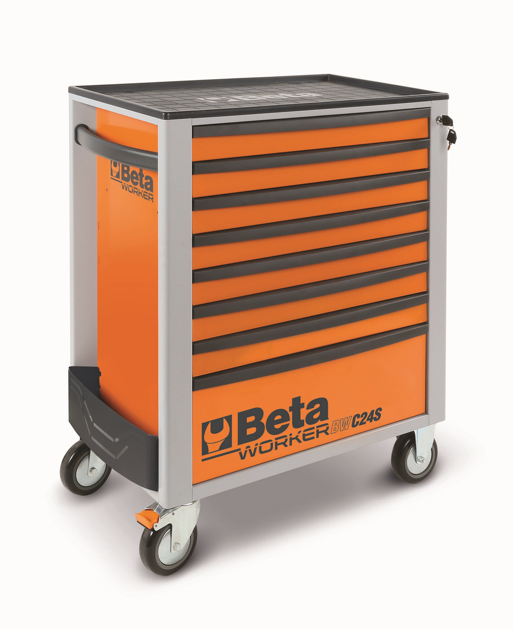 Carro de herramientas Beta 8 cajones, 398 piezas, O 2400S G8/E-L, naranja nuevo — Nuevo