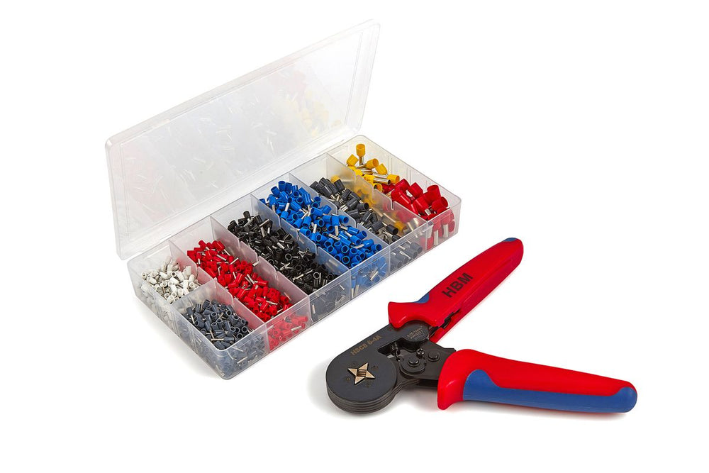 Pinza para crimpado de cables HBM 1200 Piezas, pinza de conectores, pinza para terminales nuevo — Nuevo